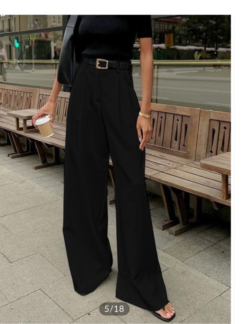 NWT Commense Black pleated pants